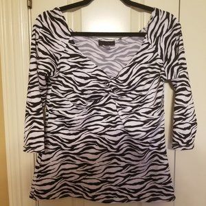 Pinup Girl Clothing Jailbird Zebra Print Top